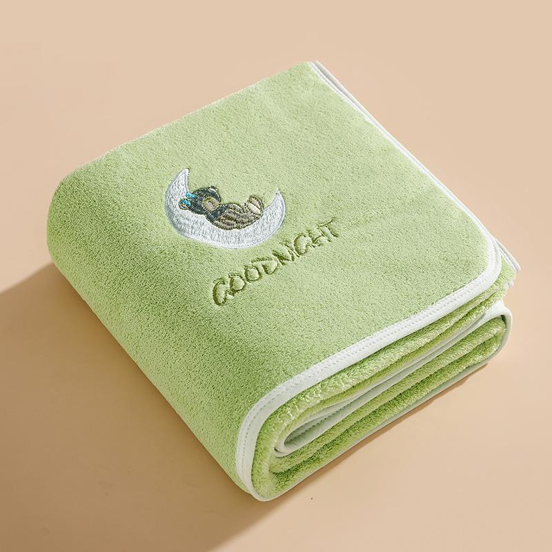Cartoon Jade Face Towel & Quick-Dry Baby Blanket - Soft, Absorbent Bath Towel for Children