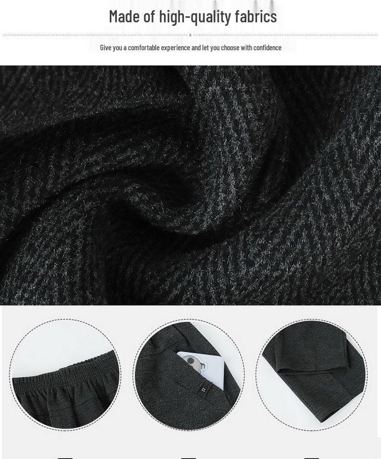 High Waist Plus Velvet Pants - Autumn/Winter Loose Fit for Mid-aged & Elderly Women
