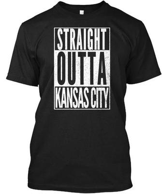 Straight Outta Kansas City Missouri Funny Novelty T Shirt Made In USA S To 5XL