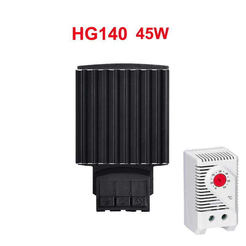 HG140 15W 30W 45W 60W 75W 100W 150W Industrial Cabinet 35mm Din Rail Type Fan Heater PTC Sermiconductor Thermostat with NC KTO