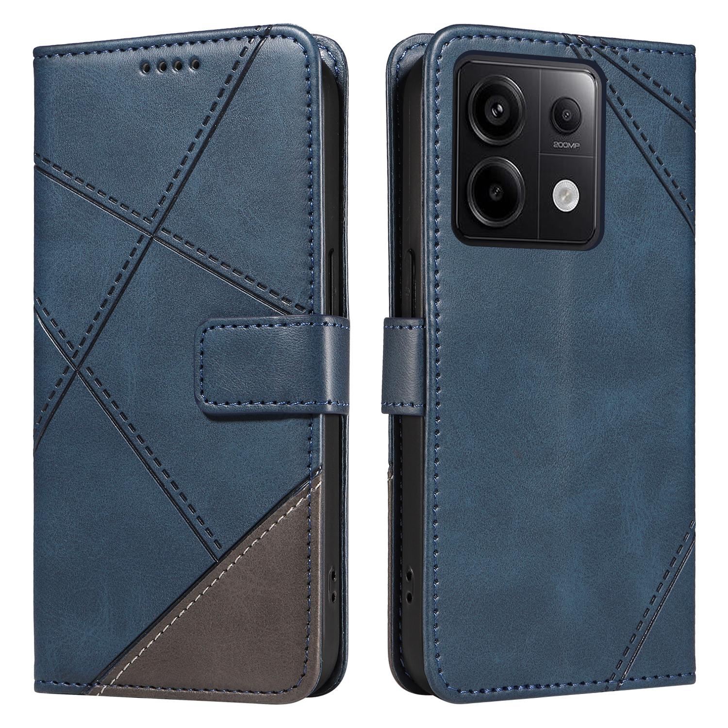 

Для Xiaomi Poco X6 5G/Redmi Note 13 Pro 5G Чехол Защитный Кожаный Чехол для Телефона с Геометрическими Линиями B