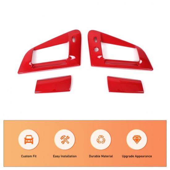 ABS Red Car Exterior Door Handle Frame For Nissan 370Z 2009- Decorative Trim
