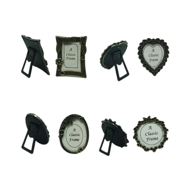 

4Pcs Retro Mini Picture Frame Set 1inch Small Metal Photo Frame Antique Tiny Photo Frame Gallery Art Decors Gift