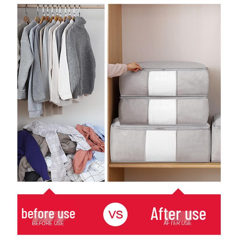 Transparent, Dustproof, and Moisture-Proof Clothing Storage Bag for Quilts and Travel - Non-Woven Fabric Organizer
