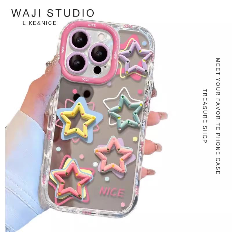 Dreidimensionaler Stern für Apple 17promax Handyhülle für IPhone13/14plus Spiegel 12/11 Sturzsicher 15