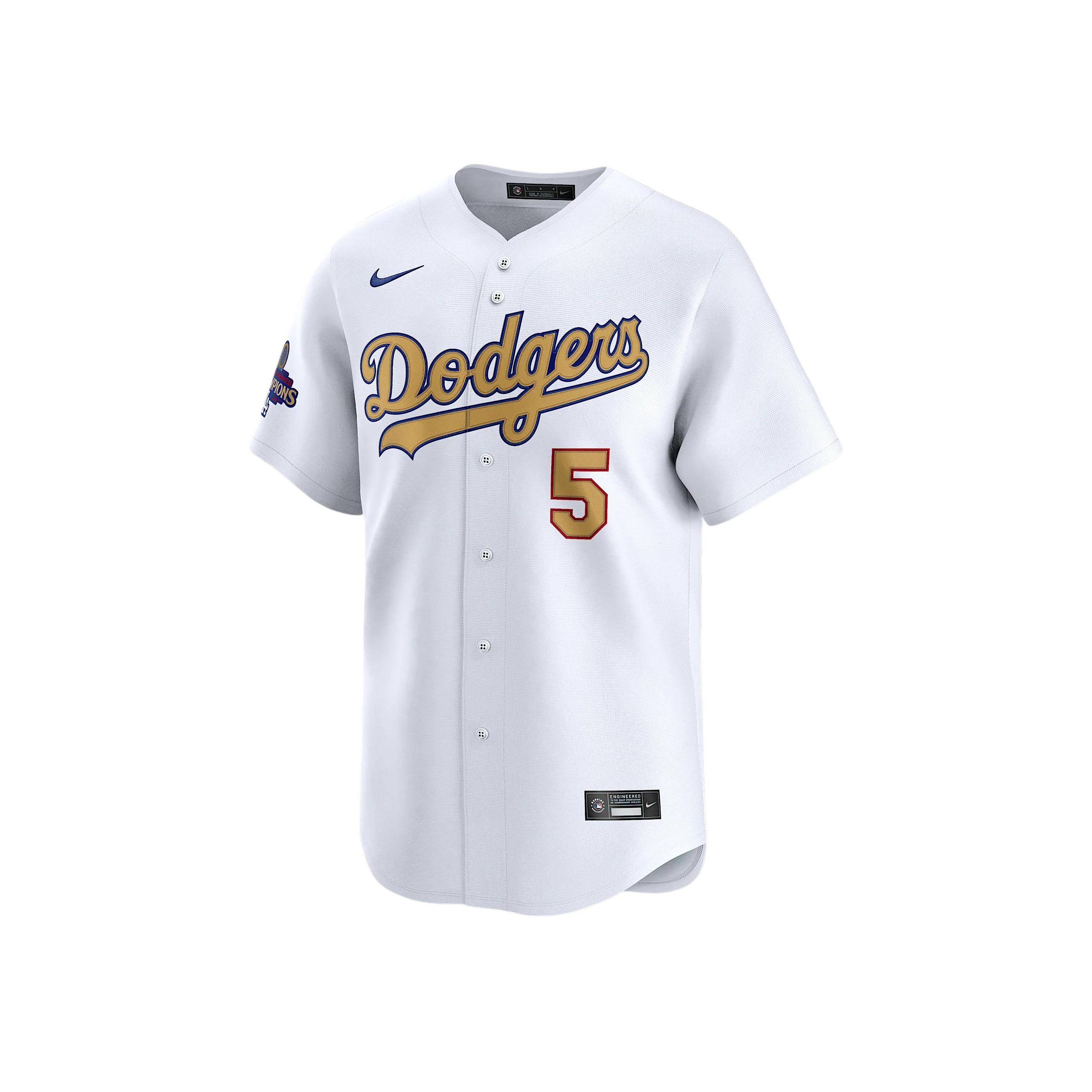 

Новая золотая мужская лимитированная джерси Nike Dri FIT Adv MLB Фредди Фримена «Лос-Анджелес Доджерс» 2024 года — чемпионов Мировой серии LM250GW4LD9-XZ2 XL