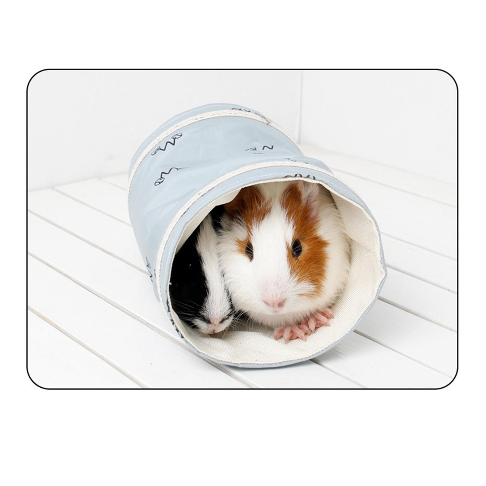 

Hamster Tunnel Bed Warm Soft Hideout Small Pet Tunnel Tube Nest for Guinea Pig Lizard Spring Autumn Blue синий