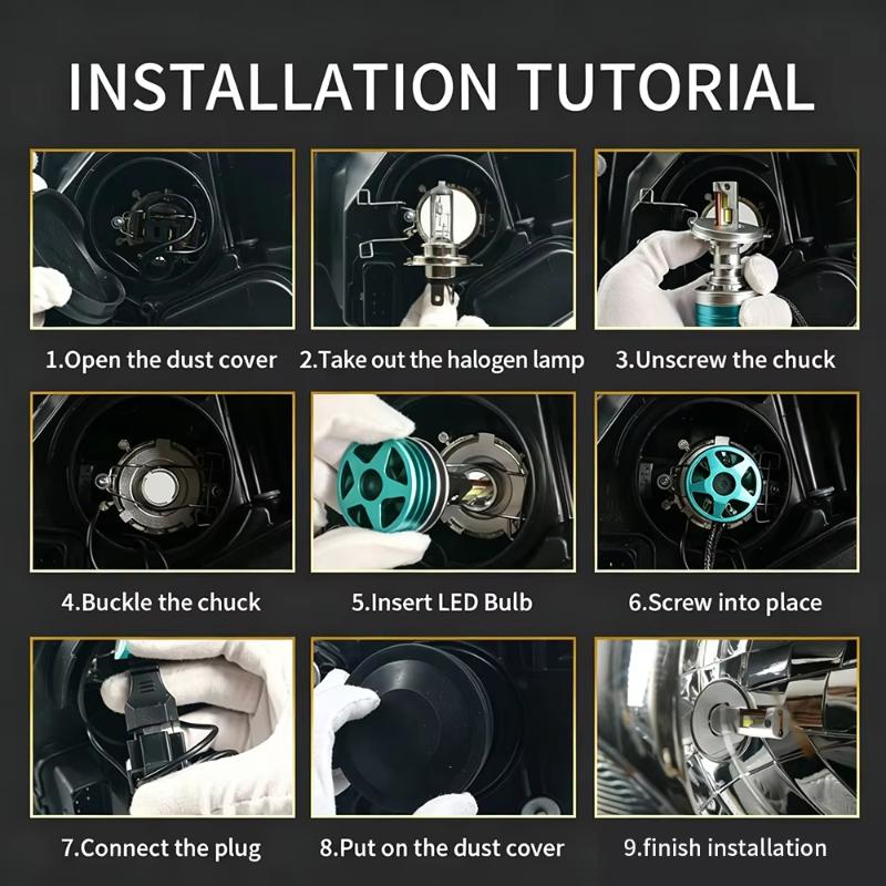 H7 H4 H1 Led Headlight Bulbs High Power Car Lights Turbo Lamp Auto Headlamp +800% Bright 12V