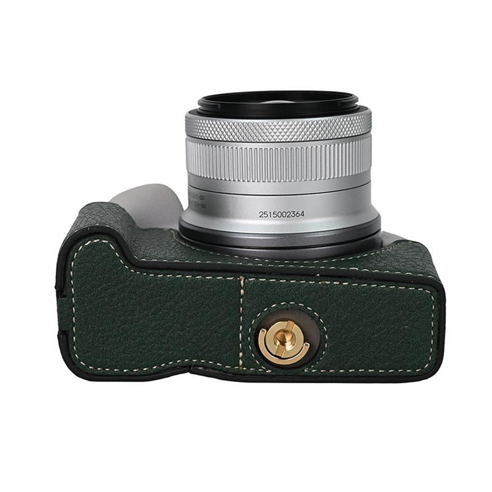 Camera Half Case for Canon EOS R50V R50 R10 200D 200DII PowerShot V1 SX70HS Bottom Battery Opening Cover PU Leather