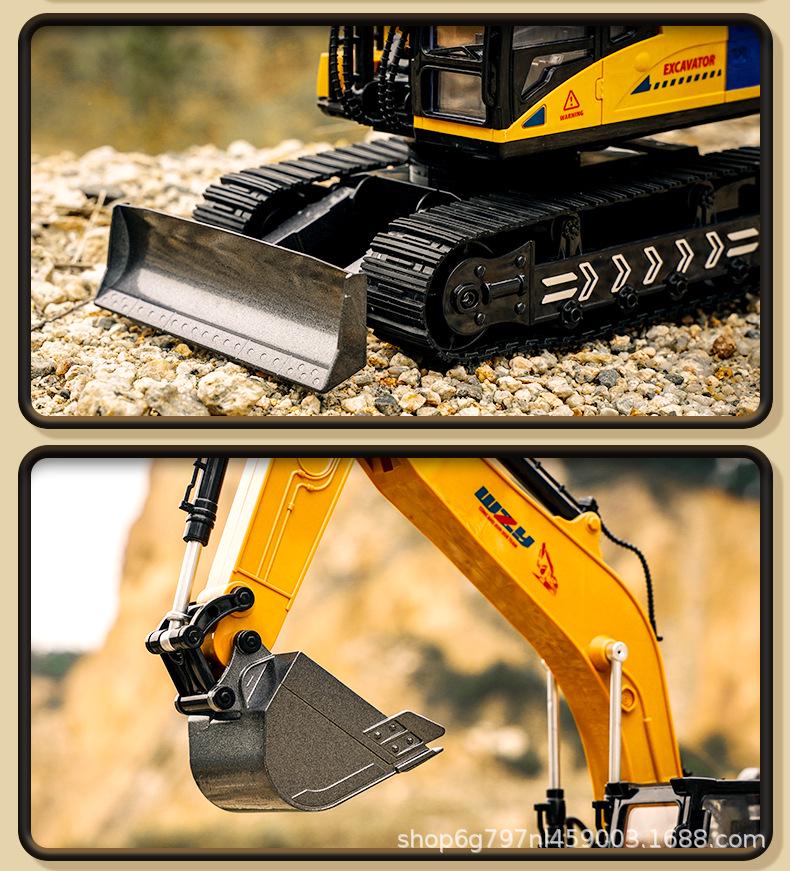 New Remote Control Alloy Excavator Toy for Kids Ages 3-8 - Engineering Vehicle Simulation