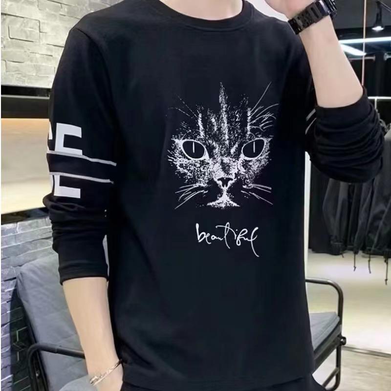 

Оформление: Мужская футболка свободного кроя из хлопка с длинными рукавами и круглым вырезом, идеально подходит для весны/осени. 3XL