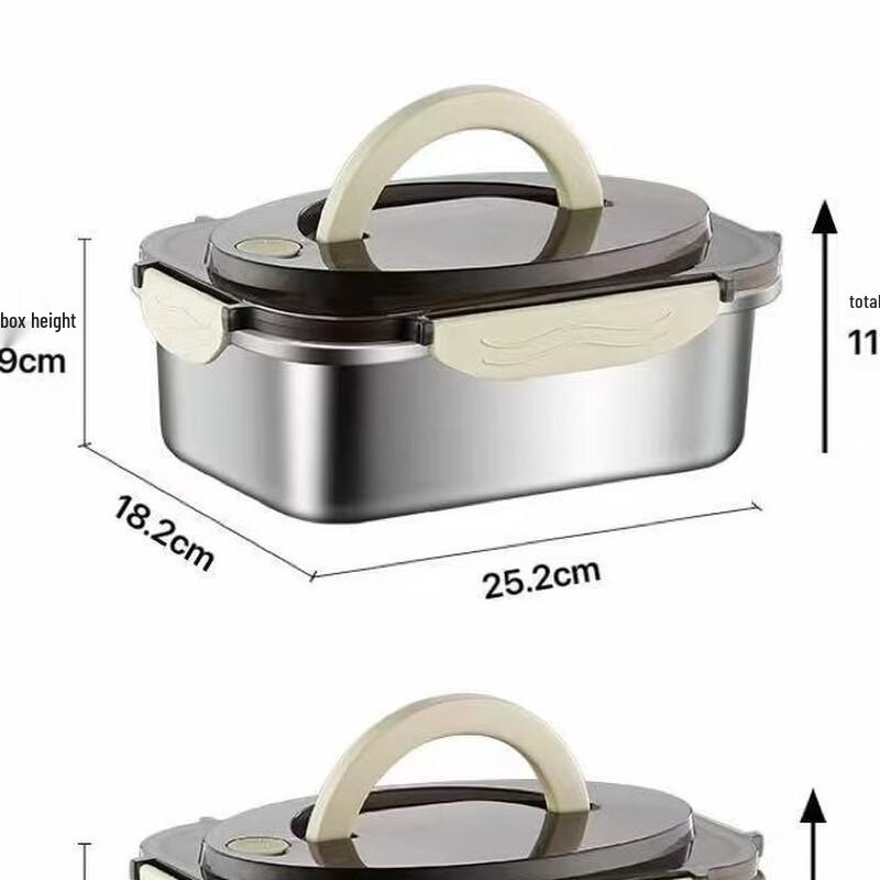 ZISIZ 3200ml 2-Layer Portable Food Storage Container Set