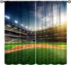 Rustic Basketball Curtain Vintage Texture Traditional Sport Print Window Curtains Kids Boys Teens With Rod Pocket Polyester
