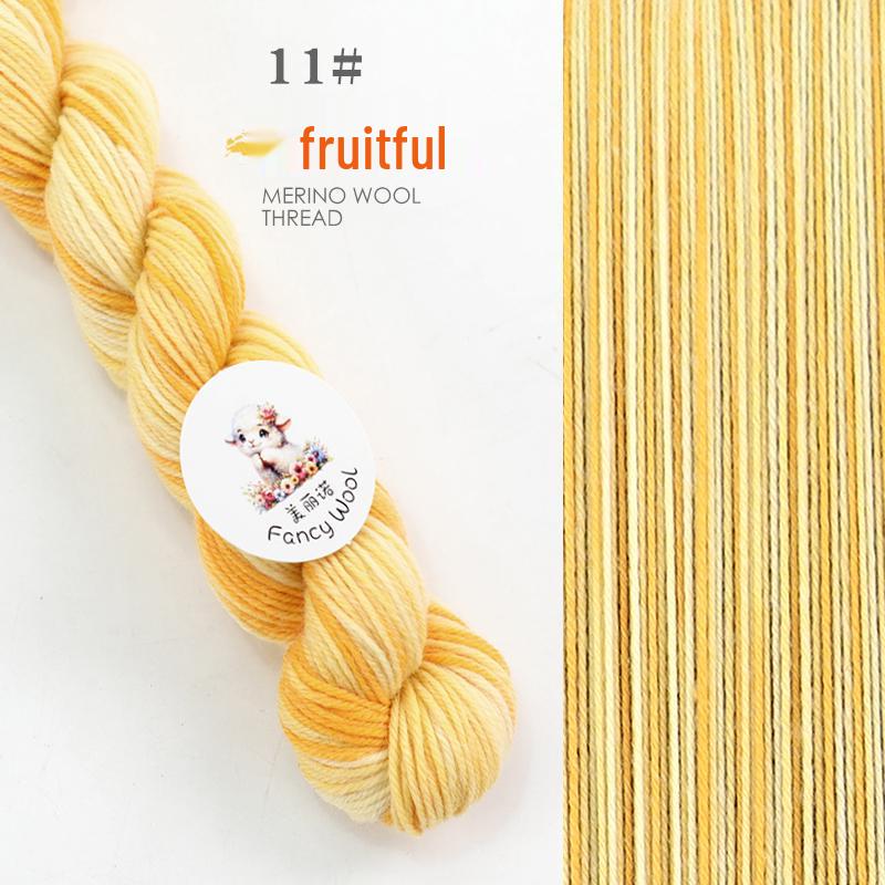 Hand-Dyed Variegated Wool Yarn: Ideal for DIY Knitting, Medium-Thickness Cotton, and Wool Blend for Hats and Scarves