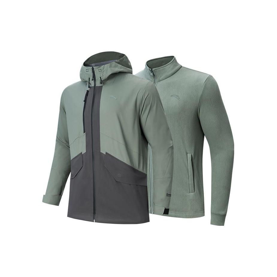Anta Windproof Windbreaker Jacket Men s 2 Pack Asphalt Gray/Dark Brown Gray 152346601-2 M