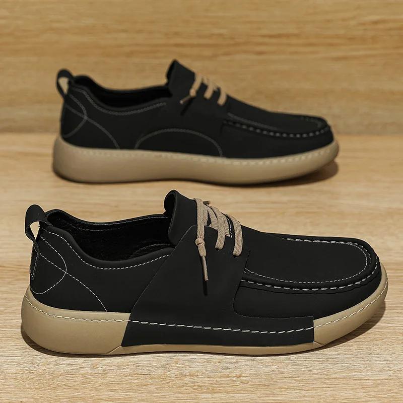 Genuine Leather Men's Casual Shoe High Quality Walking Shoes Fashion Male Original Sneakers Lightweight Handmade Driving Shoes