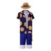 One Piece Cosplay Outfit Luffy Style Sunflower Short-Sleeve Casual Shirt Cosplay Costume Stage Performance Outfit