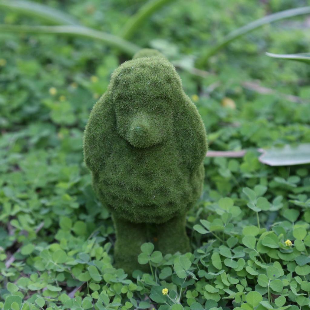 Flokowana Statua Zwierzęcia Styl Europejski Ręcznie Wykonana Żywica Symulacja Mchu Flokowana Figurka do Ogrodu Typ C