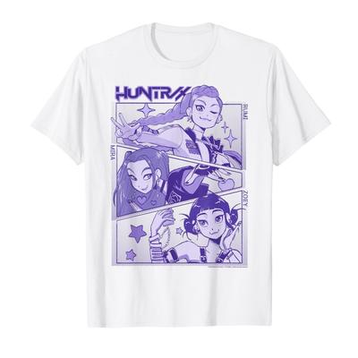 Purple Kpop Demon Hunters Rumi Mira Zoey T-shirt For Men Women 100% Cotton T Shirts Short Sleeve Tops 1027-4