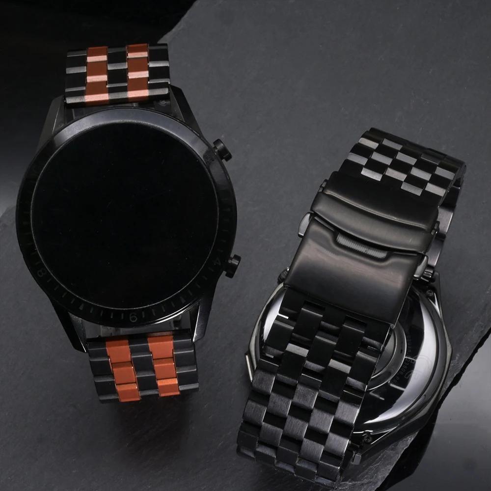 22mm Metal Band For Huawei Watch GT5 Pro 46mm 4 4Pro Stainless Steel Straps For Samsung Galaxy Gear S3 Amazfit Balance GTR 4 3 2