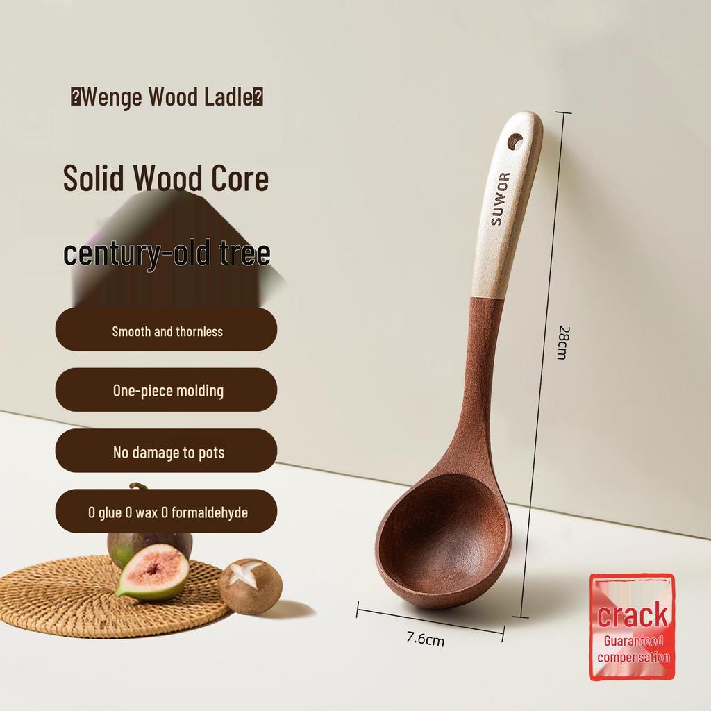Extra velká vysokoteplotní wenge dřevěná lžíce na smažení a rýži