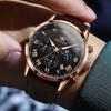 OLEVS Leather Day of the Black Men's Wristwatch, Waterproof, Analog, Stylish, Simple, Quartz, Lightweight, Brown, Date, Week,