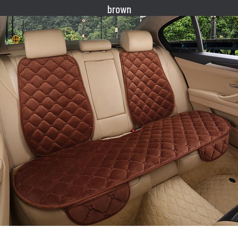 Winter Plush Car Seat Cushion – Non-Slip Thickened Pad with Backrest for Comfort