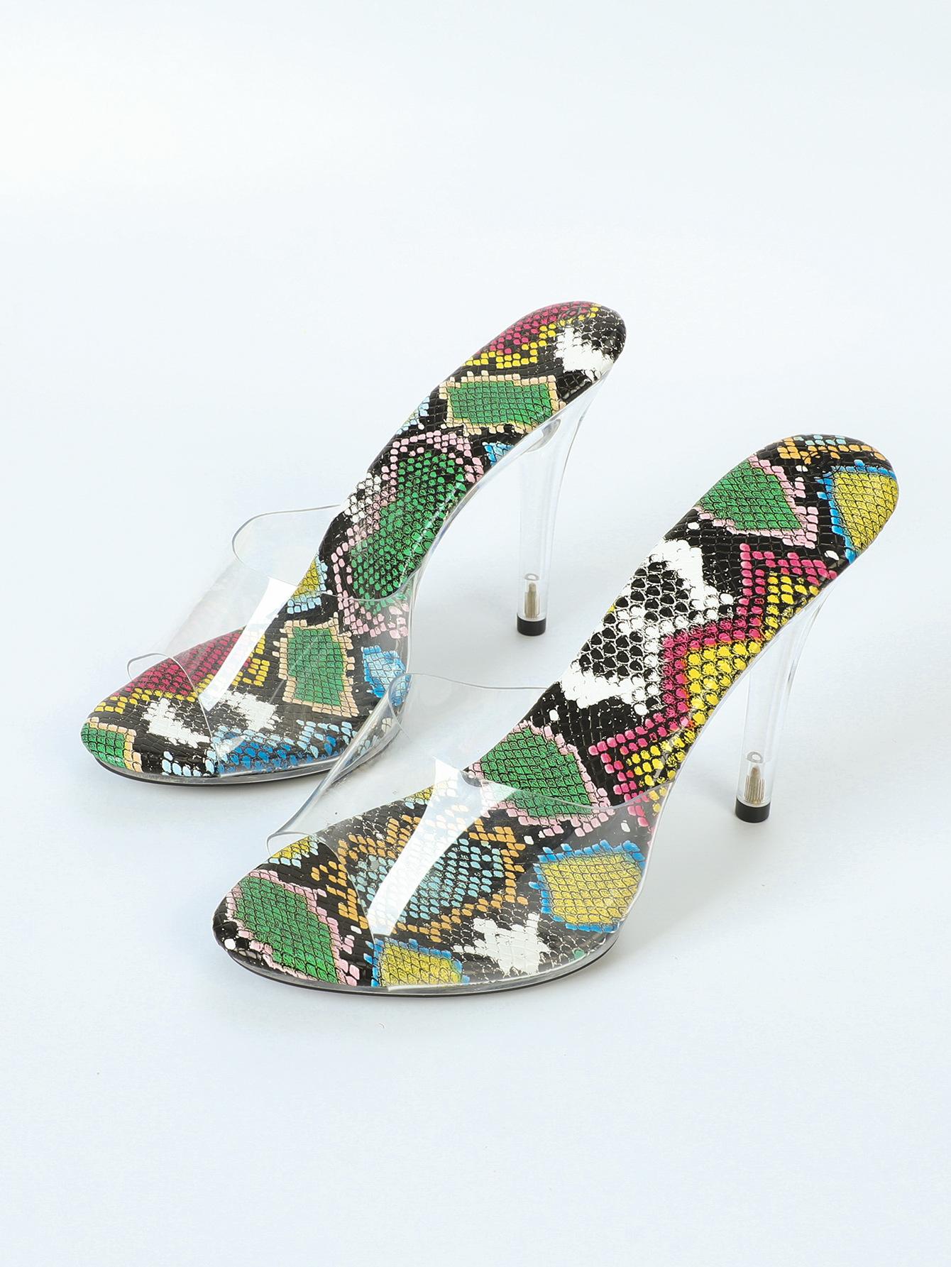 

Fashion Sexy super high heels 11CM high nightclub transparent sandals sexy shoes large size shoes 43