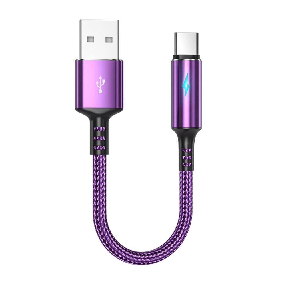 25cm Kurzes Nylon Ladekabel Datenkabel Micro USB Typ Kabel Telefon Strom Telefon 2.4A Laden C Fas S1L8
