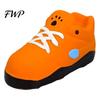 Natural Rubber Dog Toys for Aggressive Chewers Cartoon Shoe Squeaky Toy, Funny Sneaker Shape Chew Toy Soft Elastic Teething Dogs Small Medium