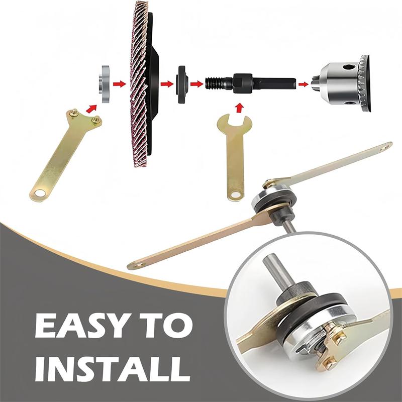 Universal Drill Adapter 10mm Conversion Electric Drill Angle Grinder Connecting Rod Kits With Flange Nut Parts & Spanner Tools