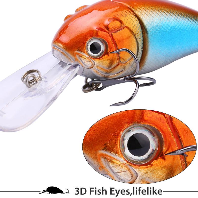 Fiskebeten Crankbaits Lure Minnow fiskebete med krokar Artificiellt fiske hårt lock för bas