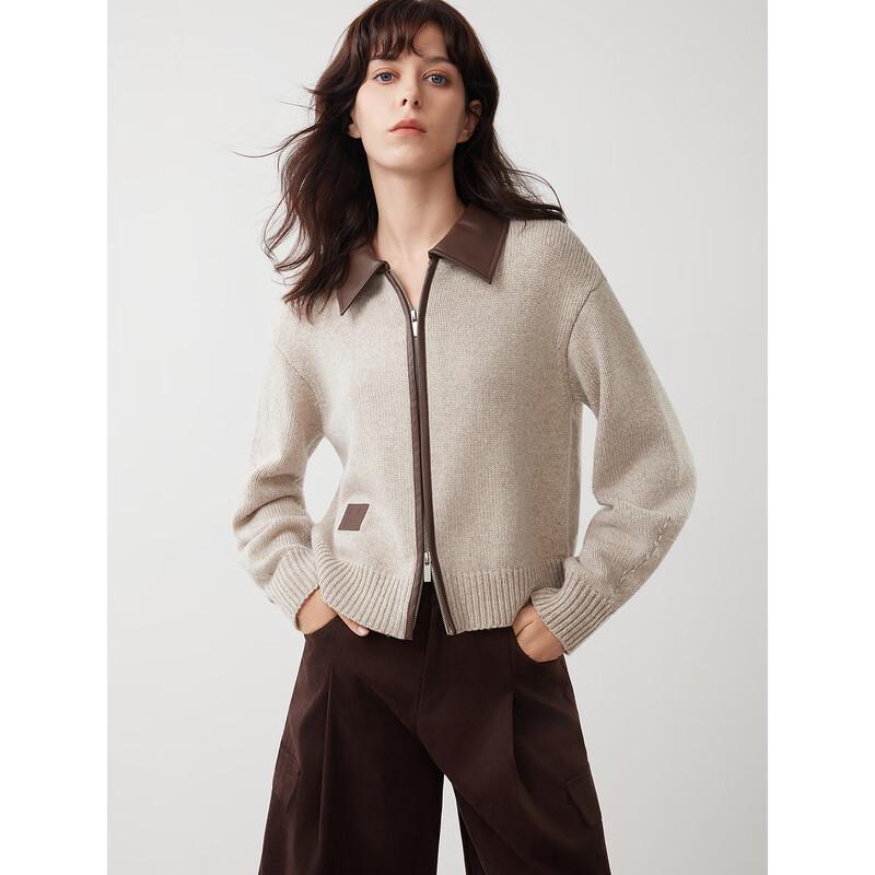 ELLE Women's Retro Lambswool Knit Cardigan