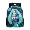 3D Printing H-Hatsunes Backpacks Mikus Singer Music Cartoon Anime School College Travel Bags Women Bookbag Fits 15 Inch Laptop