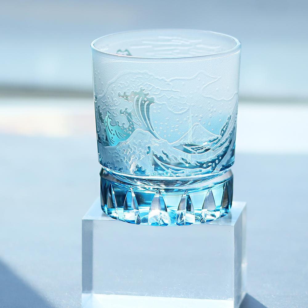 Luxury Premium Hand Engraved Color Embossed Glass Artwork Handmade Glassware Rock Whisky Vodka Bourbon Glass Tumbler 240ml 201-300ml синий