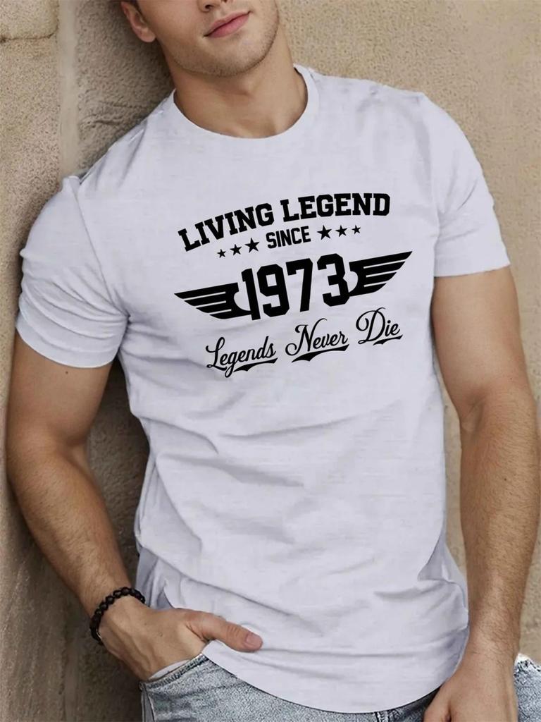 American Summer Men's 1973 3D Printed T-shirt Urban Fashion Street Style Round Neck Comfortable Casual Soft Short Sleeve Tops