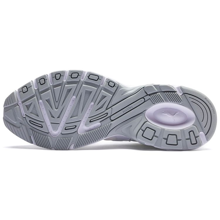 Puma Axis Round Toe Lace-Up Mesh Synthetic Leather Breathable Low-Top Running Shoes Unisex Sneaker White 368465-02