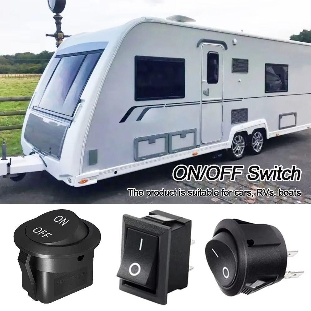 Black Toggle Switch 2 Pin On Off Switch Mini Size Circular Switch  Boat Marine