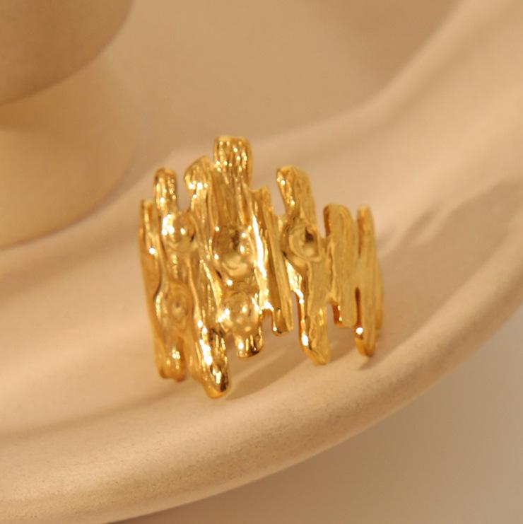 Bague pour femme minimaliste haut de gamme en acier inoxydable – Ne se décolore pas, polyvalente, design de niche