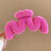 New Winter Faux Fur Hair Claw Elegant Acrylic Hairpins Plush Hair Clip Barrette Crab Headwear for Women Girls Hair Accessories