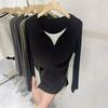 Women's Slimming Half High Neck Long Sleeve Base Layer T-shirt for Autumn/Winter 2025
