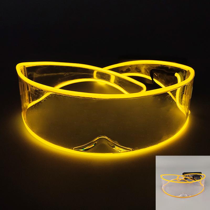 Wireless Glowing Led Glasses NightClub Masquerade Concert Performance Props DJ LIGHT Y2k Glasses Futuristic Robot Led Sunglasses