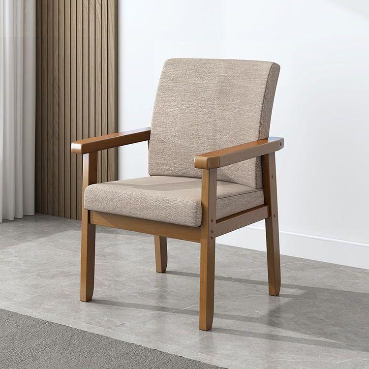 Solid Wood Armchair with Soft Padding and Backrest for Office or Elderly Use