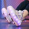 Popular Runaway Shoes Boys Summer Breathable Children Primary School Students Sports Shoes Luminous Light Shoes Skating Roller Shoes Girls