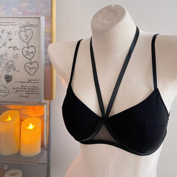 

Women s Summer Thin Sexy Neck Small Bosoms Gather To Show The United States Back To Close The Pair of Milk Underwear 32/70AB чёрный