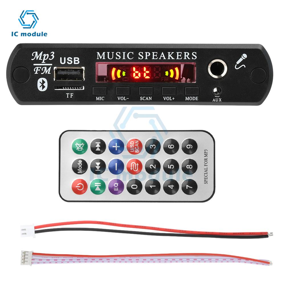 DC 12V MP3 BT Decoding Board Car Audio Decoding Module  USB TF FM Radio Module MP3 Bluetooth Music Player Without Amplifier