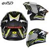 Unisex Full Face Flip-Up Motorcycle Helmet with LED Taillight, All-Season, 3C/DOT Certified