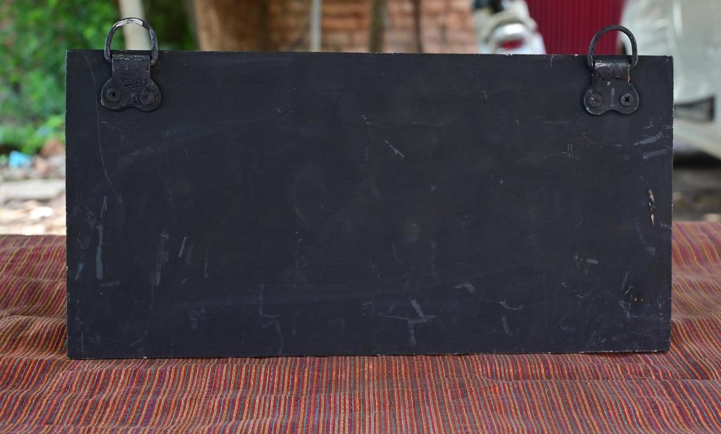 Hand Painted Indian Folk Art Panel with Mirror: Ethnic Wall Decor