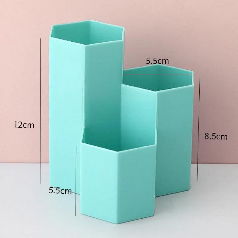 1 Piece Simplicity Pencil Holder Solid Color Series Frost Pen Organizer Multifunctional Make Up Brush Holder Student Supplies