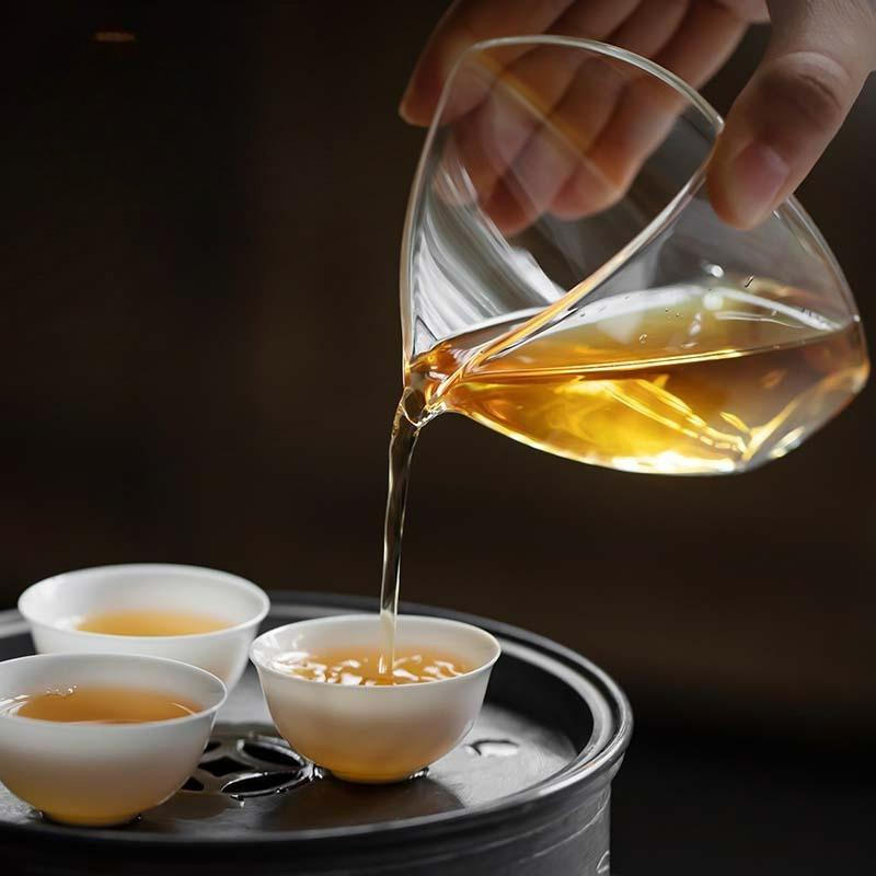 Japanese Style Transparent Glass Tea Cup Cha Hai Dispenser Fair Cup Tea Pitcher Heat Resistant Kung Fu Tea Set Accessories New